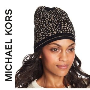 Michael Kors Metallic Patterned Beanie